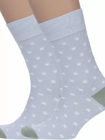 Комплект из 2 пар мужских носков MSCLUB №М50, 2-nm-563, СВЕТЛО-СЕРЫЕ