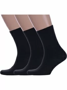 Комплект из 3 пар мужских носков GRAND LINE, 3-М-60, ЧЕРНЫЕ