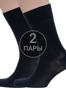 Комплект из 2 пар мужских носков Grinston из мерсеризованного хлопка ЧЕРНЫЕ (2-15D3)