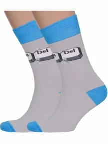 Комплект из 2 пар мужских носков MSCLUB №М26, 2-nm-292, "Ctrl + Alt + Del"