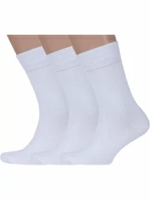 Комплект из 3 пар мужских носков MSCLUB, 3-ПН-01Э, БЕЛЫЕ