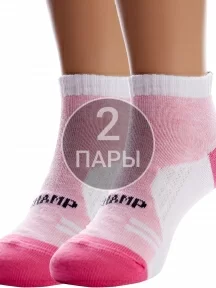 Комплект из 2 пар детских спортивных носков Conte kids, 2-7С-97СП, рис. 310, БЕЛЫЕ СО СВЕТЛО-РОЗОВЫМ