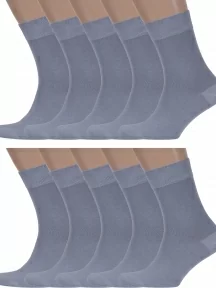 Комплект из 10 пар мужских носков Брестские (БЧК) из 100% хлопка, 10-15С2225, рис. 000, СВЕТЛО-СЕРЫЕ