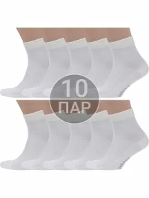 Комплект из 10 пар мужских носков Grinston socks из микромодала и льна, 10-15D32, НАТУРАЛЬНЫЕ