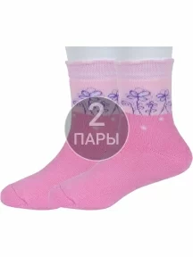 Комплект из 2 пар детских махровых носков Гамма СВЕТЛО-РОЗОВЫЕ (2-С663)