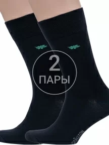 Комплект из 2 пар мужских бамбуковых носков Grinston socks (PINGONS) ЧЕРНЫЕ (2-15D11)