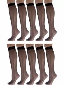 Комплект из 10 пар женских гольфов Conte, 10-23С-45СП/RETINA, Nero, черные