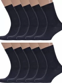 Комплект из 10 пар мужских бамбуковых носков Брестские (БЧК), 10-14С2507, рис. 000, ТЕМНО-СЕРЫЕ