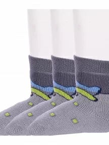 Комплект из 3 пар детских махровых носков Брестские (БЧК), 3-14С3060, рис. 820, СВЕТЛО-СЕРЫЕ