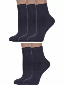 Комплект из 5 пар женских носков без резинки ХОХ, 5-G-1406, ТЕМНО-СЕРЫЕ