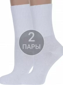 Комплект из 2 пар женских медицинских носков Брестские (БЧК) рис. 033, БЕЛЫЕ (2-14С1202)