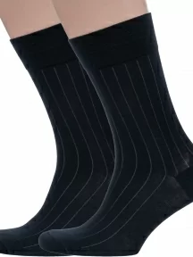 Комплект из 2 пар мужских носков Sergio Di Calze (PINGONS) из микромодала, 2-15SC2, ЧЕРНЫЕ