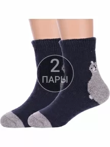 Комплект из 2 пар детских теплых махровых носков Hobby Line ТЕМНО-СИНИЕ (2-Ндад7617-1)
