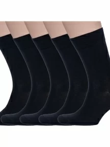 Комплект из 5 пар мужских бамбуковых носков DiWaRi, 5-7С-94СП, рис. 000, ЧЕРНЫЕ