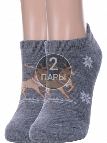 Комплект из 2 пар женских махровых шерстяных носков Альтаир, 2-ДМ-50, ГРАФИТ