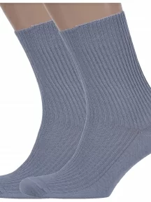 Комплект из 2 пар мужских медицинских носков Брестские (БЧК) из 100% хлопка, 2-14С2221, рис. 009, СВЕТЛО-СЕРЫЕ