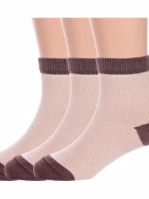 Комплект из 3 пар детских носков "Борисоглебский трикотаж", 3-8СМ1004, БЕЖЕВЫЕ