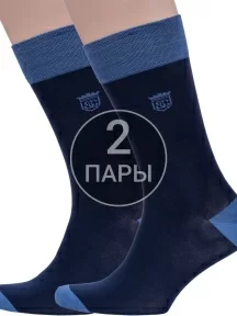Комплект из 2 пар мужских носков Sergio Di Calze (PINGONS) из мерсеризованного хлопка СИНИЕ/ГОЛУБЫЕ (2-15SC17)