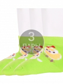 Комплект из 3 пар детских махровых носков Брестские (БЧК), 3-14С3060, рис. 846, ЗЕЛЕНОЕ ЯБЛОКО