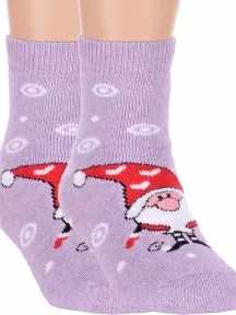 Комплект из 2 пар детских махровых носков Брестские (БЧК), 2-14С3060, рис. 721, БЛЕДНО-СИРЕНЕВЫЕ МЕЛАНЖ