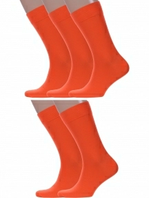 Комплект из 5 пар мужских носков Sergio Di Calze (PINGONS) из мерсеризованного хлопка, 5-17SC6, ОРАНЖЕВЫЕ