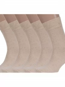 Комплект из 5 пар мужских носков ХОХ из вискозы и льна, 5-X-1107, БЕЖЕВЫЕ