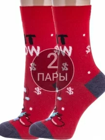 Комплект из 2 пар носков унисекс SPONGEBOB Брестские (БЧК), 2-21С4203, рис. 076, КРАСНЫЕ