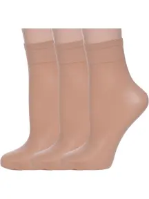 Комплект из 3 пар женских капроновых носков Conte Natural, телесные (3-14С-55СП/Tension soft 40Н)