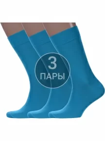 Комплект из 3 пар мужских носков Sergio Di Calze (PINGONS) из мерсеризованного хлопка БИРЮЗОВЫЕ (3-17SC6)