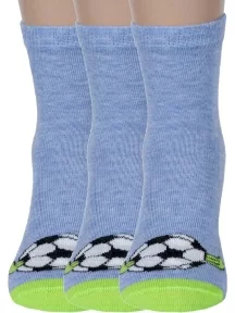 Комплект из 3 пар детских носков RuSocks (Орудьевский трикотаж), 3-Д3-13500, рис. 04, ГОЛУБЫЕ