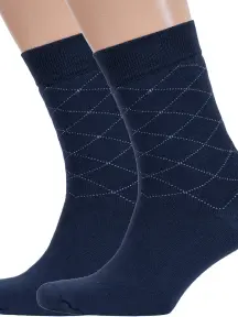 Комплект из 2 пар мужских махровых носков RuSocks (Орудьевский трикотаж) ТЕМНО-СИНИЕ (2-М3-33063)