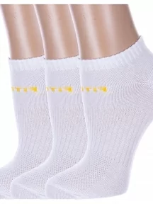 Комплект из 3 пар женских спортивных носков Альтаир, 3-А217, БЕЛЫЕ