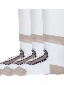 Комплект из 3 пар детских носков "Борисоглебский трикотаж", 3-8С906, БЕЛЫЕ