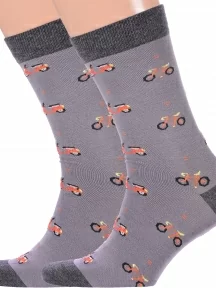 Комплект из 2 пар мужских носков "Красная ветка", 2-С-2027, СЕРЫЕ