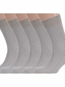 Комплект из 5 пар мужских носков RuSocks (Орудьевский трикотаж) из 100% хлопка рис. 02, ТЕМНО-БЕЖЕВЫЕ (5-М3-11001)