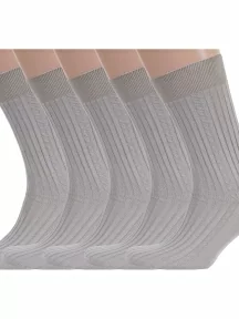 Комплект из 5 пар мужских носков RuSocks (Орудьевский трикотаж) из 100% хлопка, 5-М3-11001, рис. 02, ТЕМНО-БЕЖЕВЫЕ