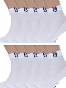 Комплект из 10 пар мужских носков RuSocks (Орудьевский трикотаж) БЕЛО-СИНИЕ (10-М-2211)