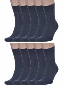 Комплект из 10 пар мужских носков MSCLUB, 10-ПН-01Э, ГРАФИТОВЫЕ