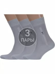 Комплект из 3 пар мужских бамбуковых носков ХОХ, 3-X-1113, СЕРЫЕ