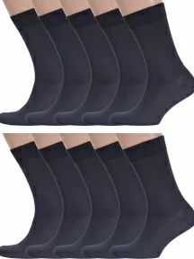 Комплект из 10 пар мужских носков RuSocks (Орудьевский трикотаж) из модала, 10-М-370/2, ТЕМНО-СЕРЫЕ