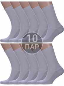 Комплект из 10 пар носков с анатомической резинкой Альтаир СВЕТЛО-СЕРЫЕ (10-С198)