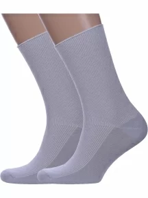 Комплект из 2 пар носков с анатомической резинкой Альтаир, 2-С198, СВЕТЛО-СЕРЫЕ