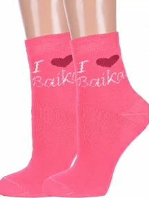 Комплект из 2 пар женских махровых носков Альтаир, 2-С102, РОЗОВЫЕ