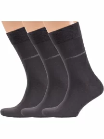 Комплект из 3 пар мужских носков RuSocks (Орудьевский трикотаж) ТЕМНО-СЕРЫЕ (3-М-216)
