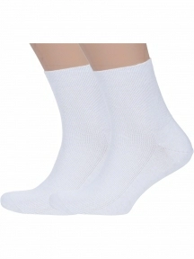 Комплект из 2 пар мужских медицинских носков Dr. Feet БЕЛЫЕ (2-16DF1)