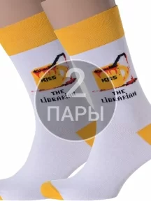 Комплект из 2 пар мужских носков MSCLUB №М18, 2-nm-213Э, "Kiss the librarian"