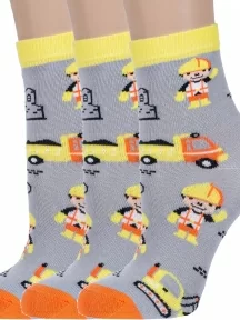 Комплект из 3 пар детских носков "Красная ветка", 3-С-2152, СЕРЫЕ