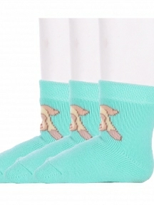 Комплект из 3 пар детских махровых носков Брестские (БЧК), 3-14С3060, рис. 998, ЛАЗУРНЫЕ