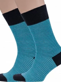 Комплект из 2 пар мужских бамбуковых носков Sergio di Calze (PINGONS), 2-17SC5, БИРЮЗОВЫЕ