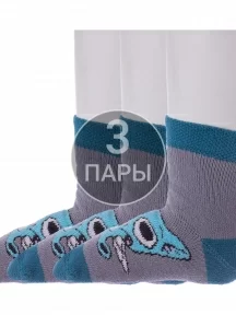 Комплект из 3 пар детских махровых носков Брестские (БЧК) рис. 551, СВЕТЛО-СЕРЫЕ (3-14С3060)